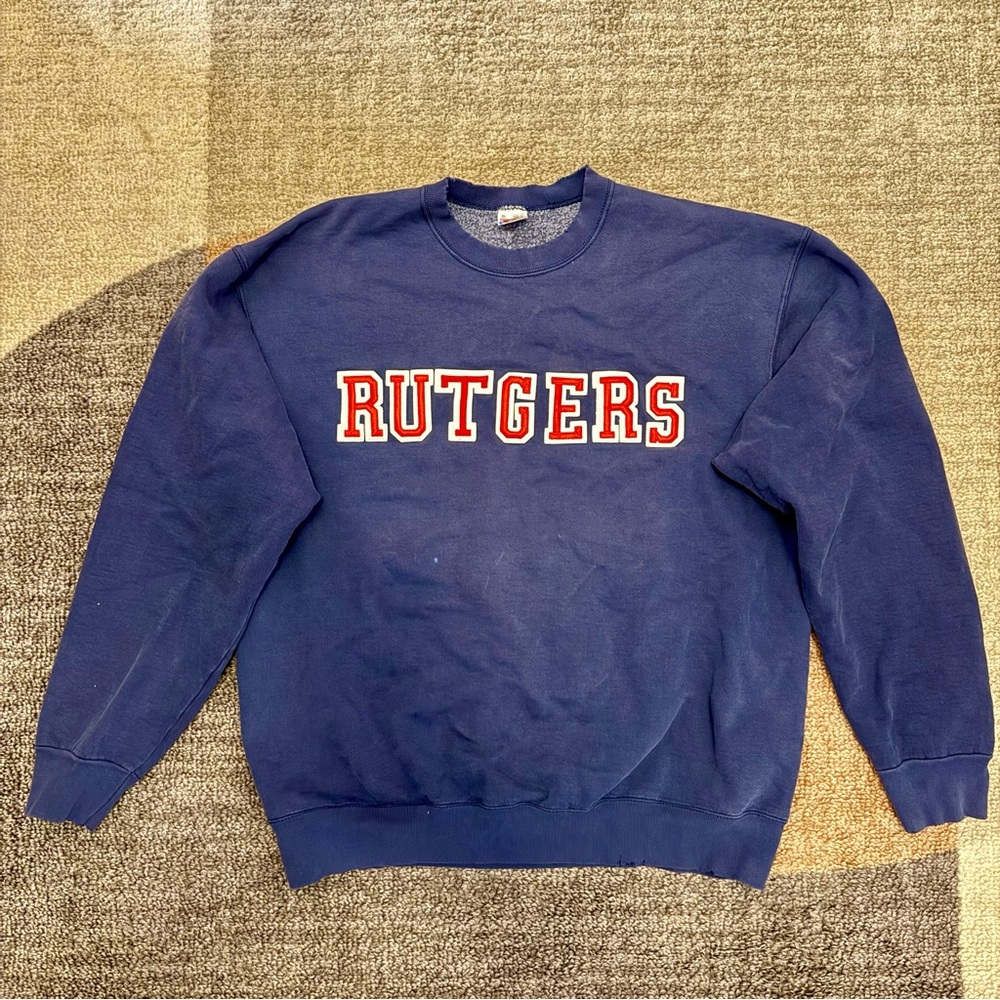 NCAA Rutgers Scarlet Knights Navy Blue Men's Pullover Crewneck Sweatshirt XL